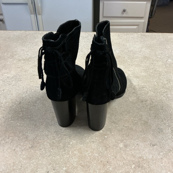 Vionic black suede ankle zip booties tie SZ 9.5 - Picture 4 of 9